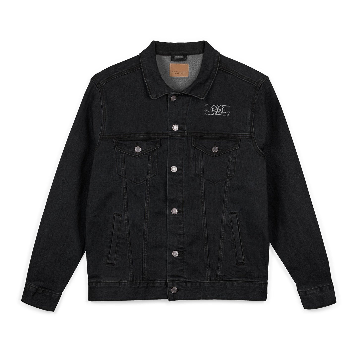 6Disciples White Logo Embroidered Denim