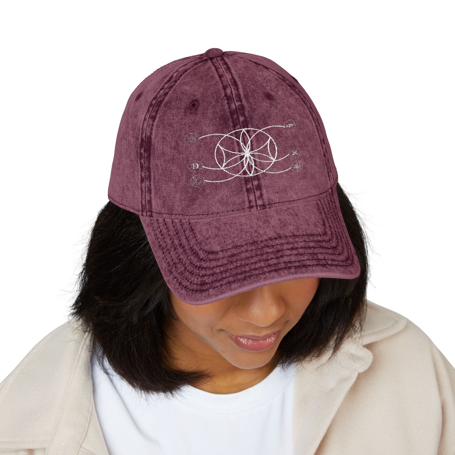 6Disciples White Sigil Vintage Embroidered Cap