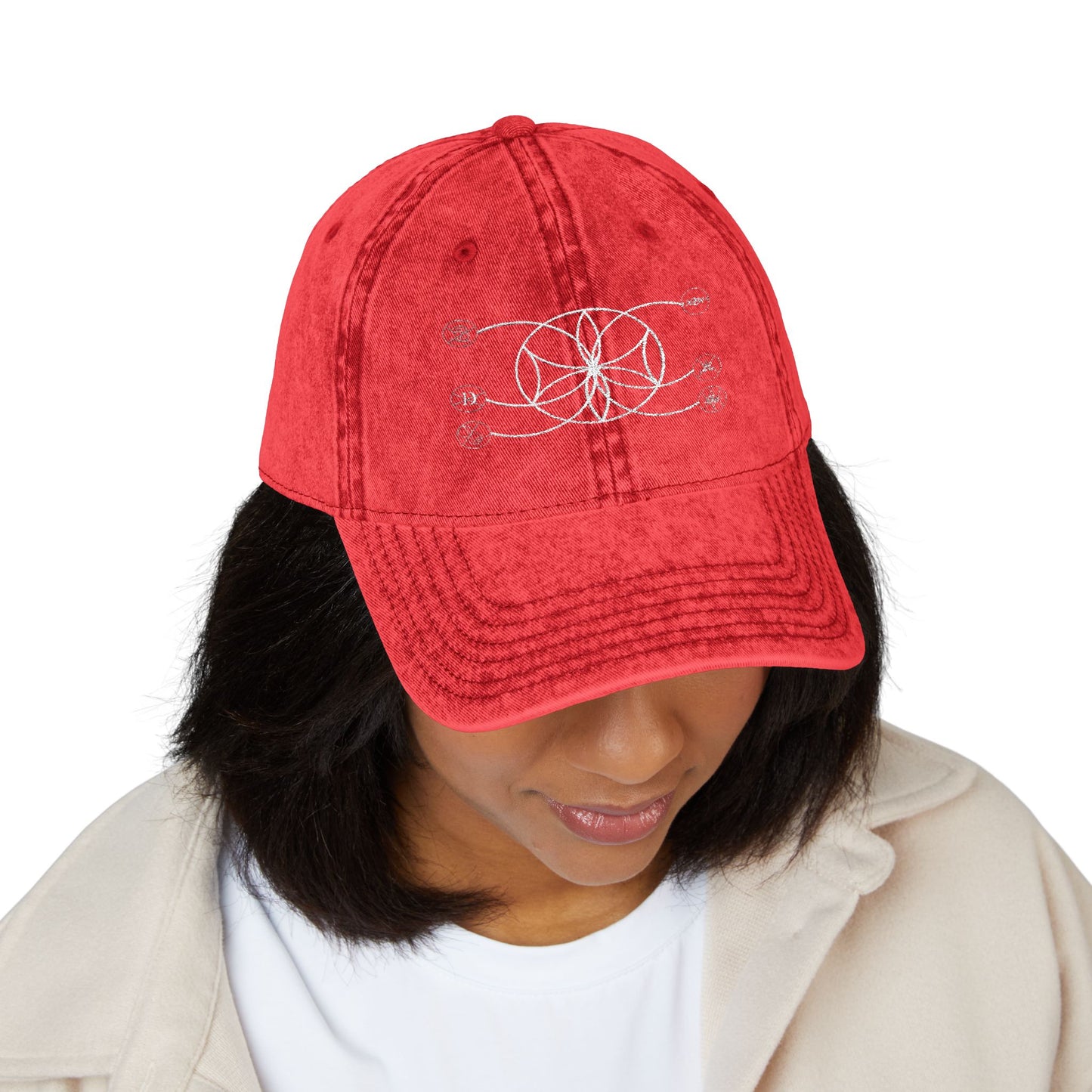 6Disciples White Sigil Vintage Embroidered Cap