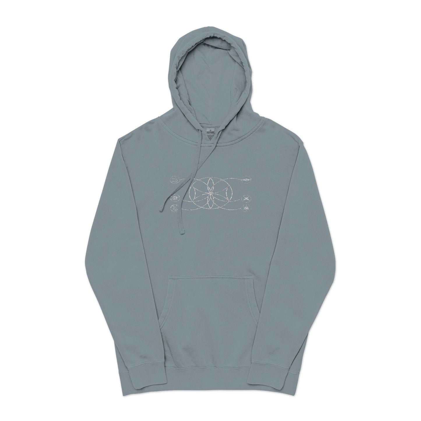 6Disciples White Logo Pigment Dyed Hoodie