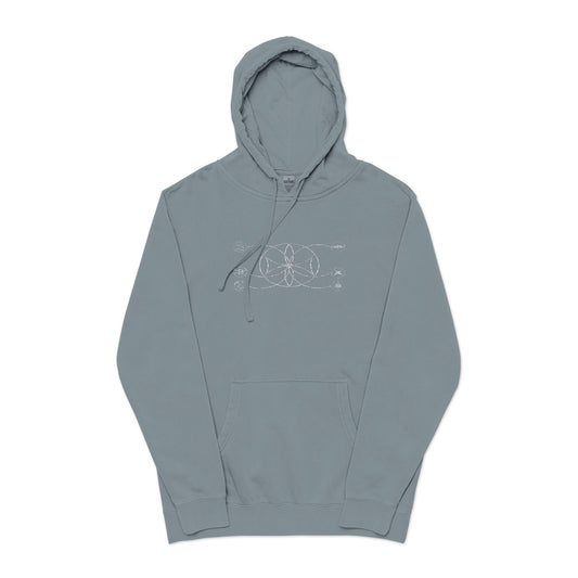 6Disciples White Logo Pigment Dyed Hoodie