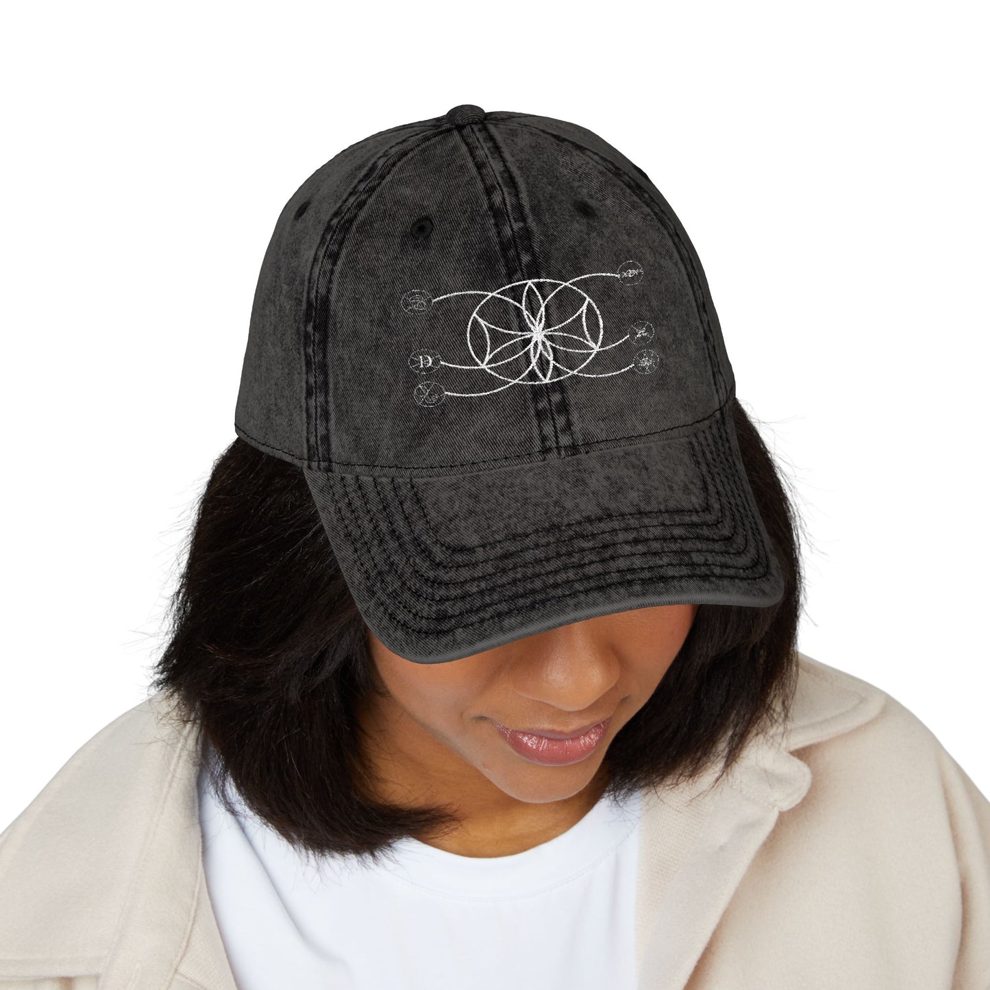 6Disciples White Sigil Vintage Embroidered Cap